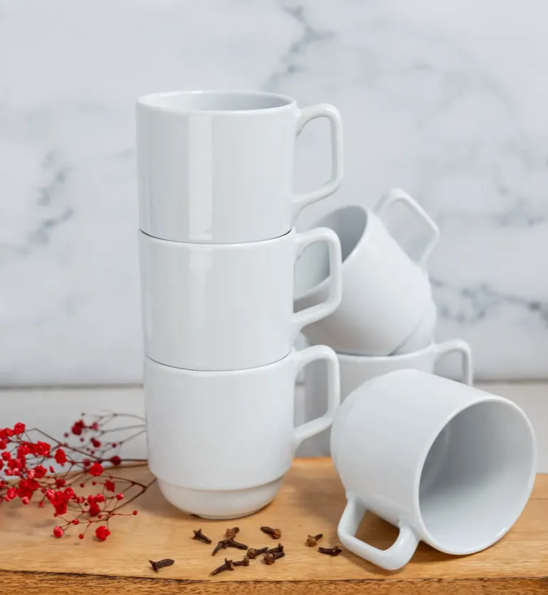 LUBIANA CORONA 0213 Kubek 280 ml | biała porcelana x 6 sztuk