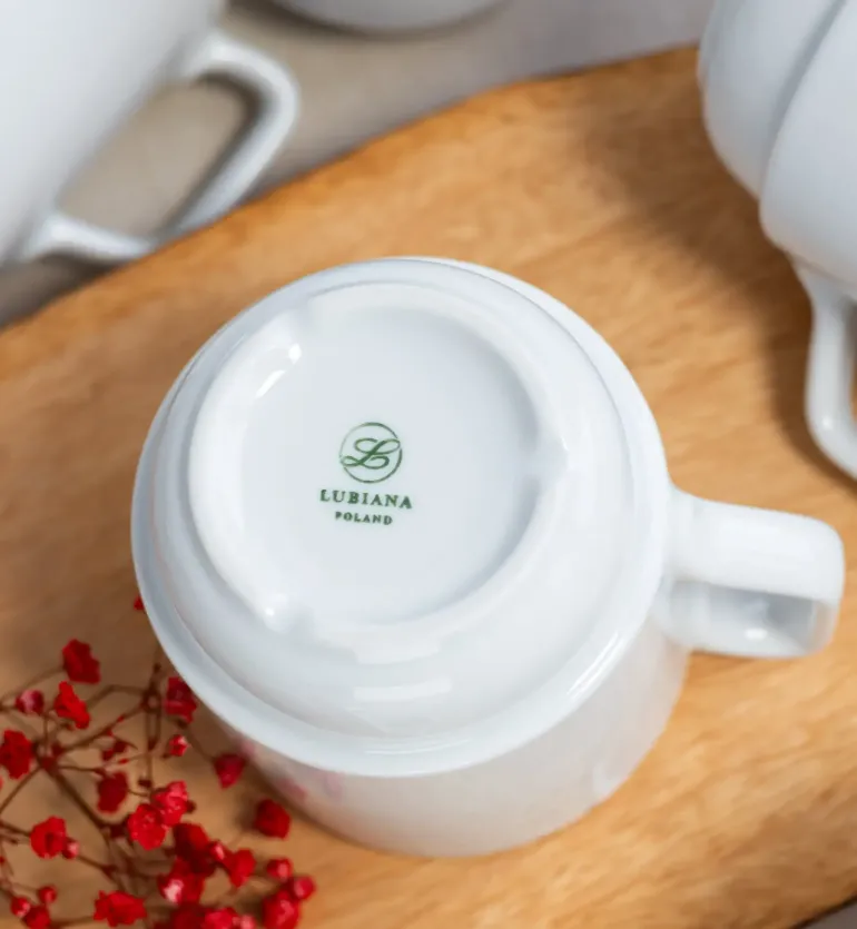 LUBIANA CORONA 0213 Kubek 280 ml | biała porcelana x 6 sztuk