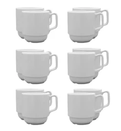 LUBIANA CORONA 0213 Kubek 280 ml | biała porcelana x 12 sztuk