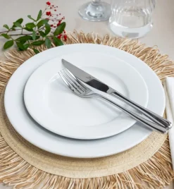LUBIANA CORONA Serwis obiadowo - kawowy 84 el dla 12 osób | biała porcelana
