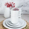 LUBIANA CORONA Serwis obiadowo - kawowy 144 el dla 18 osób | biała porcelana