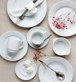 LUBIANA CORONA Serwis obiadowo - kawowy 146 el dla 18 osób | biała porcelana