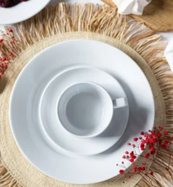 LUBIANA CORONA Serwis obiadowo - kawowy 192 el dla 24 osób | biała porcelana