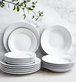LUBIANA CORONA Serwis obiadowy 36 el dla 12 osób | biała porcelana