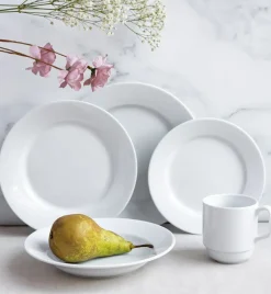 LUBIANA CORONA Serwis obiadowo - kawowy 51 el dla 6 osób | biała porcelana