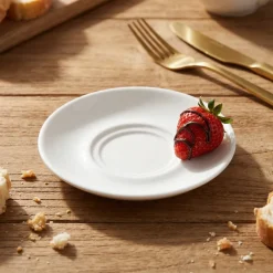 LUBIANA CORONA 0671 Spodek 14,5 cm pod filiżankę/bulionówkę | biała porcelana