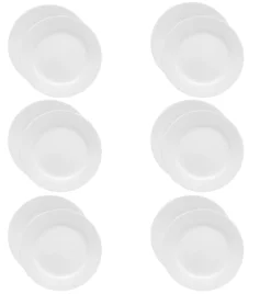 LUBIANA CORONA 0611 Talerz deserowy 20 cm x 12 sztuk | biała porcelana