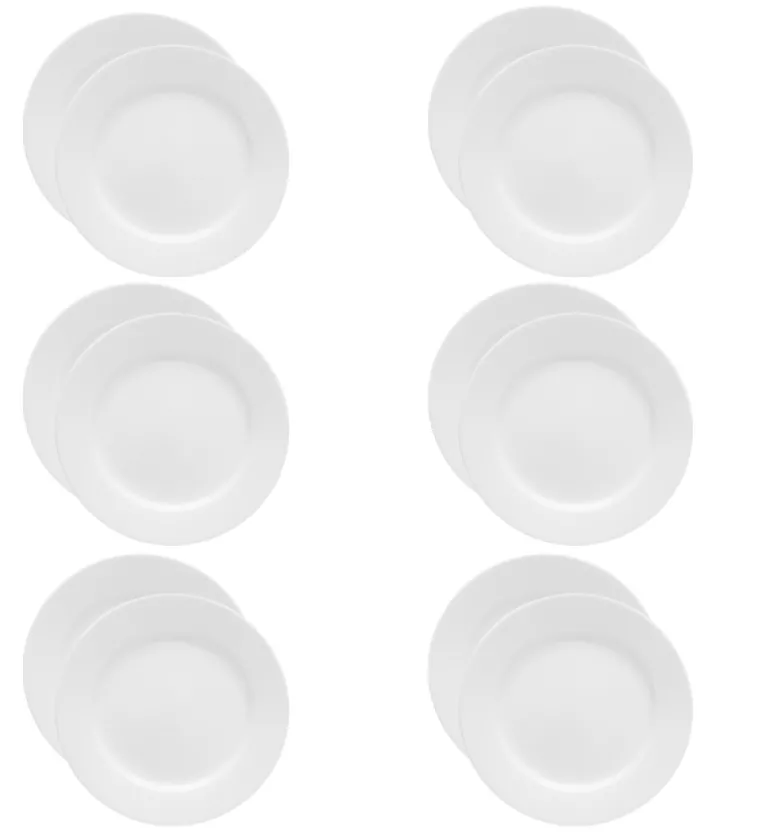 LUBIANA CORONA 0611 Talerz deserowy 20 cm x 12 sztuk | biała porcelana
