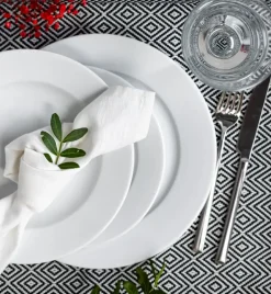 LUBIANA CORONA 0613 Talerz płytki 23,5 cm x 18 sztuk | biała porcelana