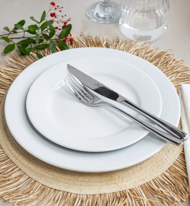 LUBIANA CORONA 0613 Talerz płytki 23,5 cm x 18 sztuk | biała porcelana
