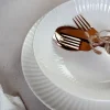 LUBIANA DAISY IVORY Zestaw 4 talerzy: 2 Talerze głębokie i 2 Talerze deserowe / porcelana