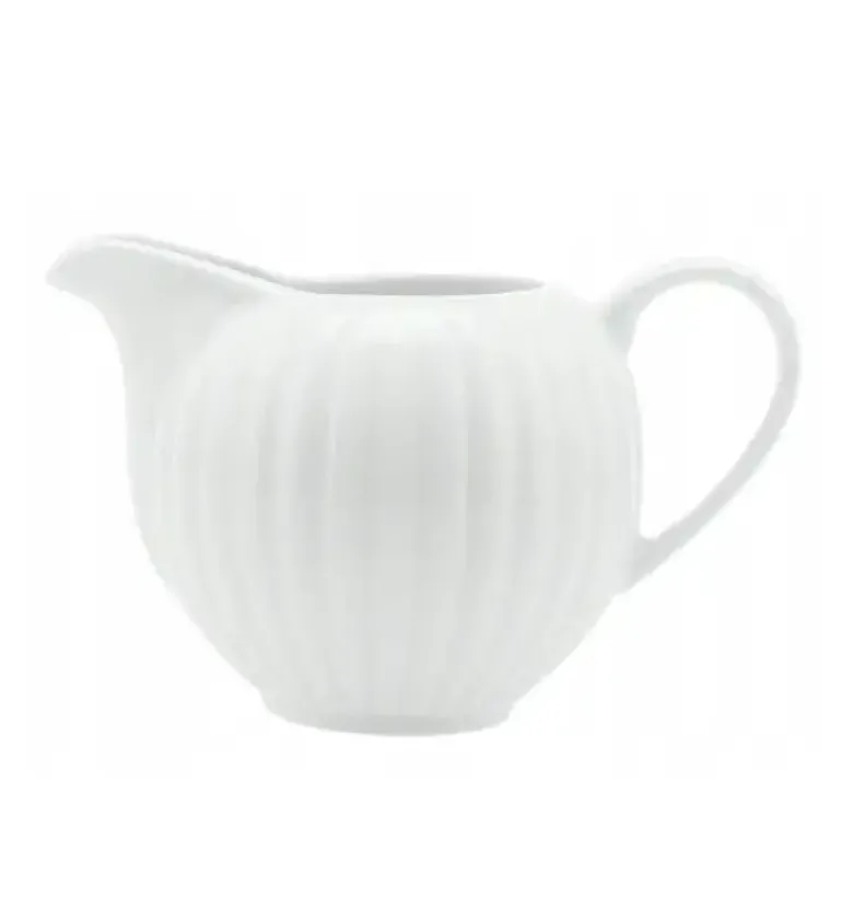 LUBIANA DAISY Komplet cukiernica 250 ml z pokrywką + mlecznik 300 ml | biała porcelana