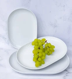 LUBIANA DAISY Półmis owalny 36 cm | biała porcelana | luz