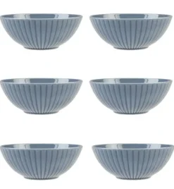 LUBIANA DAISY SEASIDE K9 Komplet 6 x salaterka 17 cm / szaro - niebieski