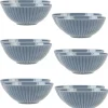LUBIANA DAISY SEASIDE K9 Komplet 12 x salaterka 17 cm / szaro - niebieski