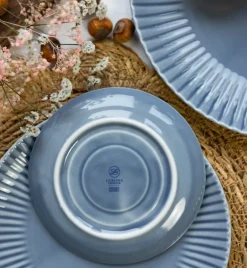 LUBIANA DAISY SEASIDE K9 Serwis obiadowy 18 osób / 54 elementy / szaro - niebieski