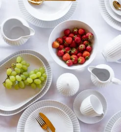 LUBIANA DAISY Serwis obiadowo - kawowy 6 osób / 34 elementy | biała porcelana