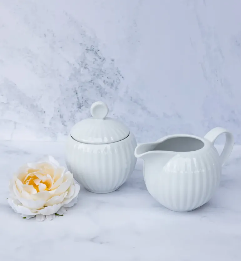 LUBIANA DAISY Serwis obiadowo - kawowy 12 osób / 76 elementów | biała porcelana