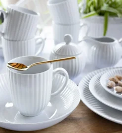LUBIANA DAISY Serwis obiadowo - kawowy 12 osób / 76 elementów | biała porcelana