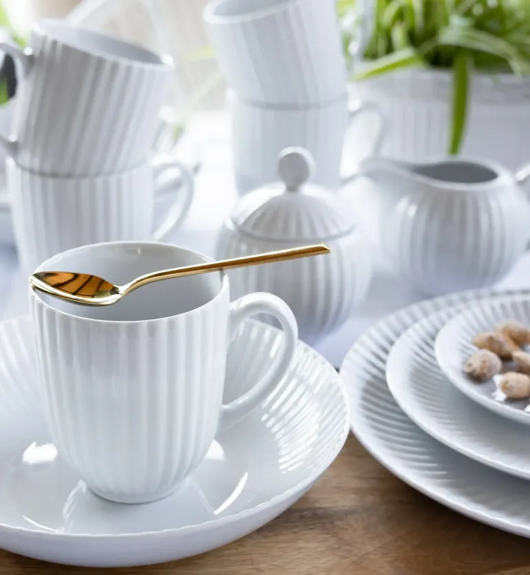 LUBIANA DAISY Serwis obiadowo - kawowy 12 osób / 76 elementów | biała porcelana