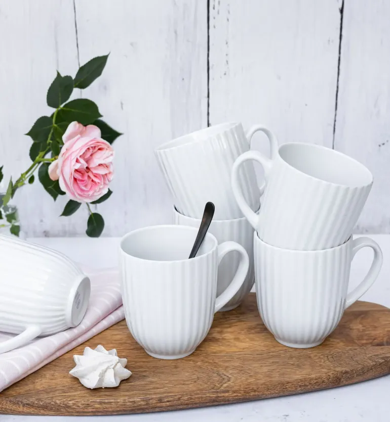 LUBIANA DAISY Serwis obiadowo - kawowy 6 osób / 46 elementów | biała porcelana