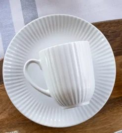 LUBIANA DAISY Serwis obiadowo - kawowy 18 osób / 130 elementów | biała porcelana