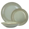 LUBIANA DAISY STONEWARE EUKALIPTUS | Serwis obiadowy 54 elementy dla 18 osób | kolor zielony