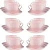 LUBIANA DAISY SUNSET K7 Komplet 18x filiżanka 200 ml + spodek 14,5 cm / różowy