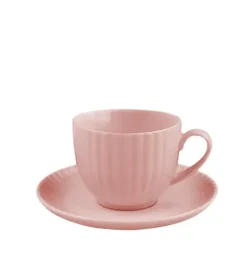 LUBIANA DAISY SUNSET K7 Komplet 18x filiżanka 200 ml + spodek 14,5 cm / różowy