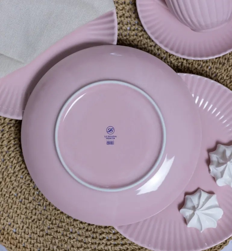 LUBIANA DAISY SUNSET K7 Serwis obiadowy 6 osób / 18 elementów / różowy