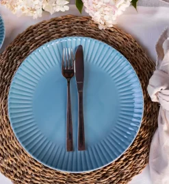 LUBIANA DAISY WATERFALL K6 Serwis obiadowo - kawowy 18 osób / 126 elementów / turkusowy