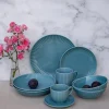 LUBIANA DAISY WATERFALL K6 Serwis obiadowo - kawowy 24 osoby / 120 elementów / turkusowy
