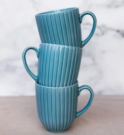LUBIANA DAISY WATERFALL K6 Serwis obiadowy 6 osób / 24 elementów / turkusowy