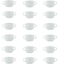 LUBIANA DAISY 18x Bulionówka 300 ml | 18 el dla 18 os | biała porcelana