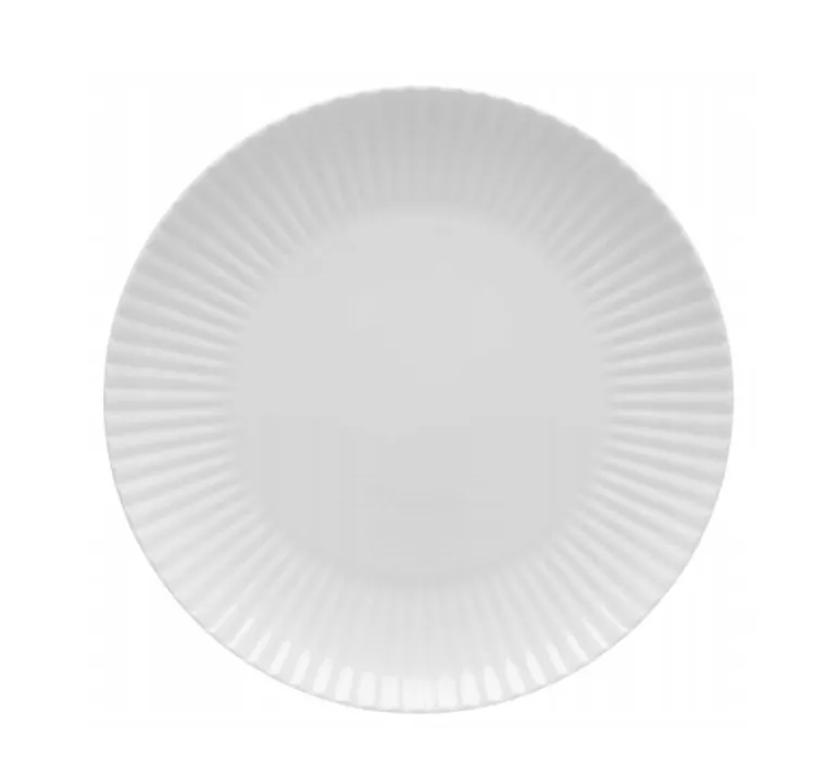 LUBIANA DAISY 12x Talerz obiadowy płytki 24 cm | 12 el dla 12 os | biała porcelana
