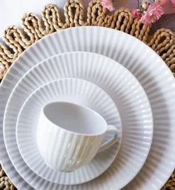 LUBIANA DAISY 6x Talerz obiadowy płytki 27 cm | 6 el dla 6 os | biała porcelana