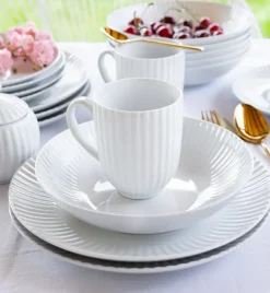 LUBIANA DAISY 6x Talerz obiadowy głęboki 22 cm | 6 el dla 6 os | biała porcelana