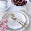 LUBIANA DAISY 6x Talerz obiadowy płytki 24 cm | 6 el dla 6 os | biała porcelana