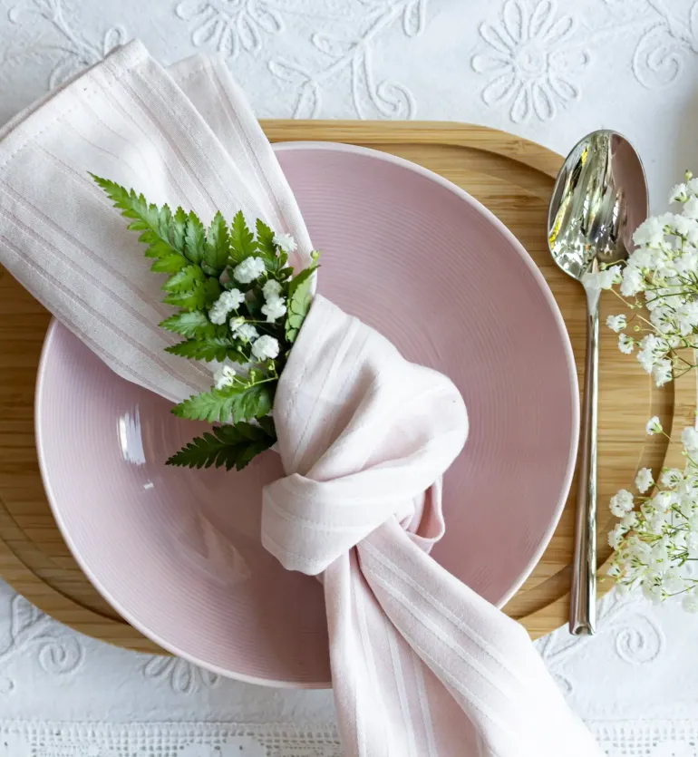 LUBIANA ETO MODERN K7 OPK Serwis obiadowy 36 el / 12 osób / różowy / porcelana ręcznie malowana