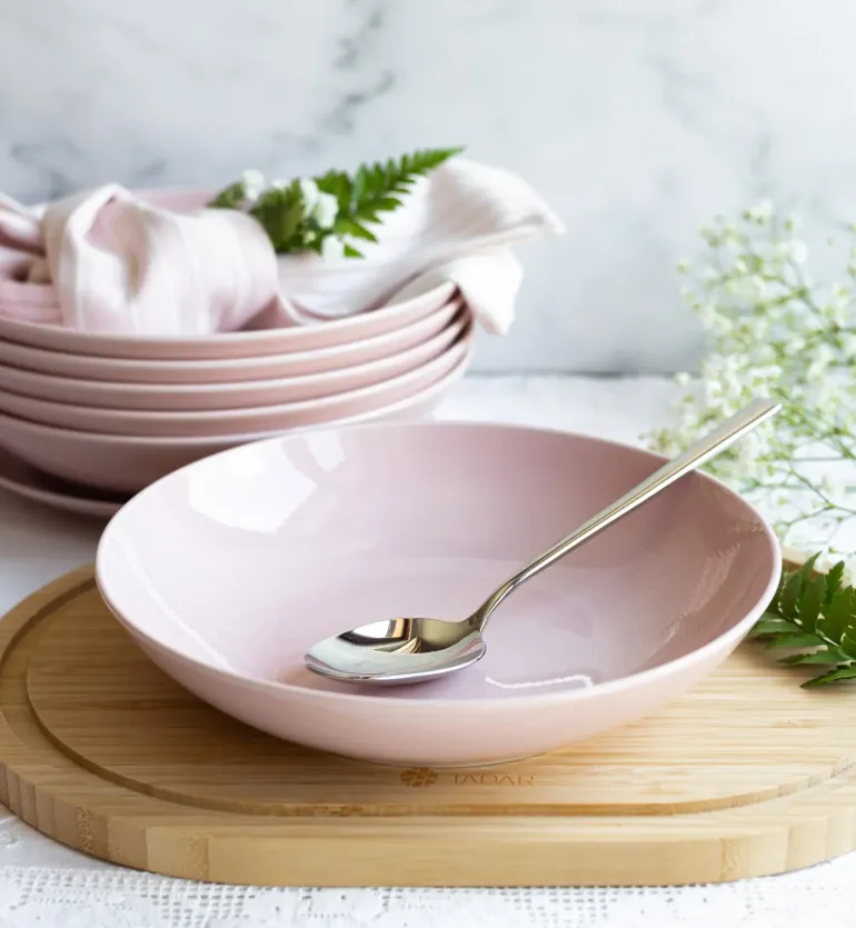 LUBIANA ETO MODERN K7 OPK Serwis obiadowy 36 el / 12 osób / różowy / porcelana ręcznie malowana