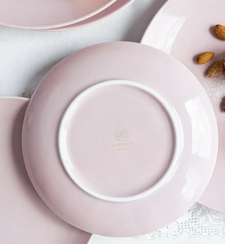 LUBIANA ETO MODERN K7 OPK Serwis obiadowy 72 el / 24 os / różowy / porcelana ręcznie malowana