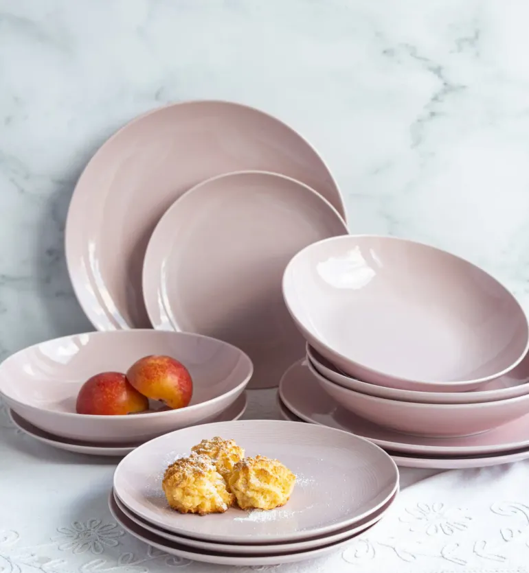 LUBIANA ETO MODERN K7 OPK Serwis obiadowy 72 el / 24 os / różowy / porcelana ręcznie malowana