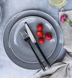 LUBIANA ETO MODERN K1 OPK Serwis obiadowy szary 18 el / 6 osób / porcelana ręcznie malowana