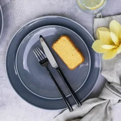 LUBIANA ETO MODERN K9 OPK Serwis obiadowy szaro-niebieski 54 el / 18 osób / porcelana ręcznie malowana