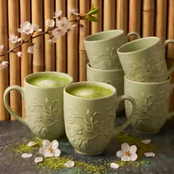 LUBIANA HANAMI KD LIMONKOWY Kubek 350 ml x 6 sztuk / zdobiona porcelana luz
