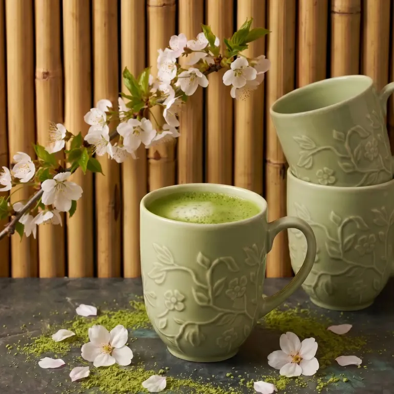 LUBIANA HANAMI KD LIMONKOWY Kubek 350 ml x 12 sztuk / zdobiona porcelana luz
