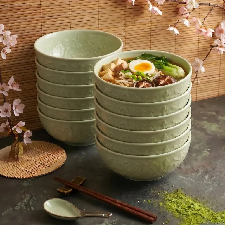LUBIANA HANAMI KD LIMONKOWY Miska 16 cm x 12 sztuk / zdobiona porcelana luz