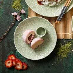 LUBIANA HANAMI KD LIMONKOWY Serwis obiadowy 120 el 24 os / zdobiona porcelana luz