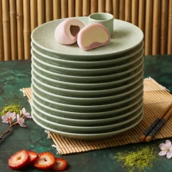 LUBIANA HANAMI KD LIMONKOWY Talerz deserowy 20,5 cm x 12 sztuk / zdobiona porcelana luz