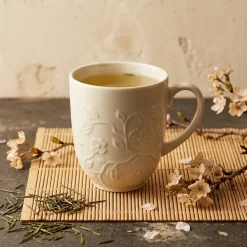 LUBIANA HANAMI KE KREMOWY Kubek 350 ml / zdobiona porcelana luz